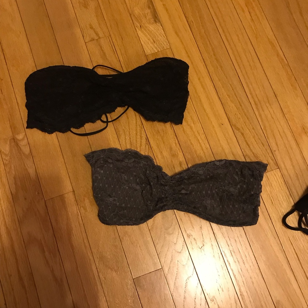 Free people strappy back lace bandeau bralettes